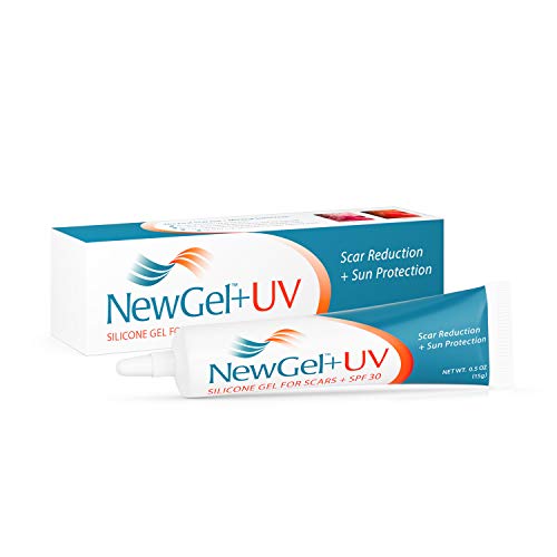 NewGel+UV Advanced Silicone Scar Gel for OLD and NEW Scars with SPF30 Mineral Sunscreen, Ideal for Facial Scars Exposed to Sun. 15g (0.5 oz)