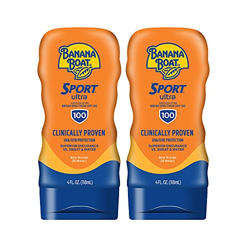 Banana Boat Sport Ultra SPF 100 Sunscreen Lotion, 4oz | Banana Boat Sunscreen Lotion SPF 100, Banana Boat Sunscreen SPF 100 Lotion, High SPF Sunscreen Pack SPF 100, 4 Oz (Pack of 2)