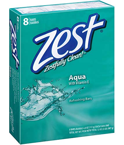 Zest Bath Bars Soap 4oz 8ct Aqua 2-Pack