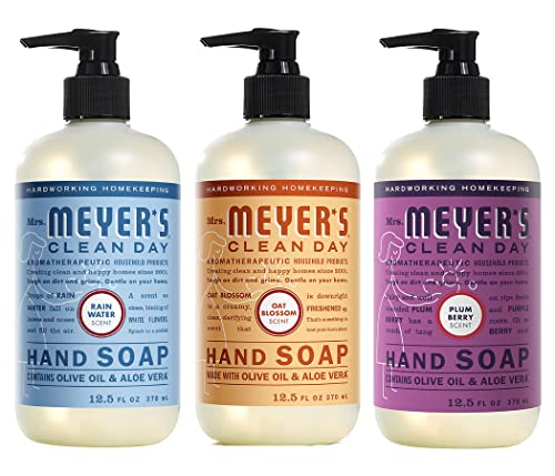 MRS. MEYER'S 3 Scent Variety Pack (Rain Water + Oat Blossom + Plum Berry)