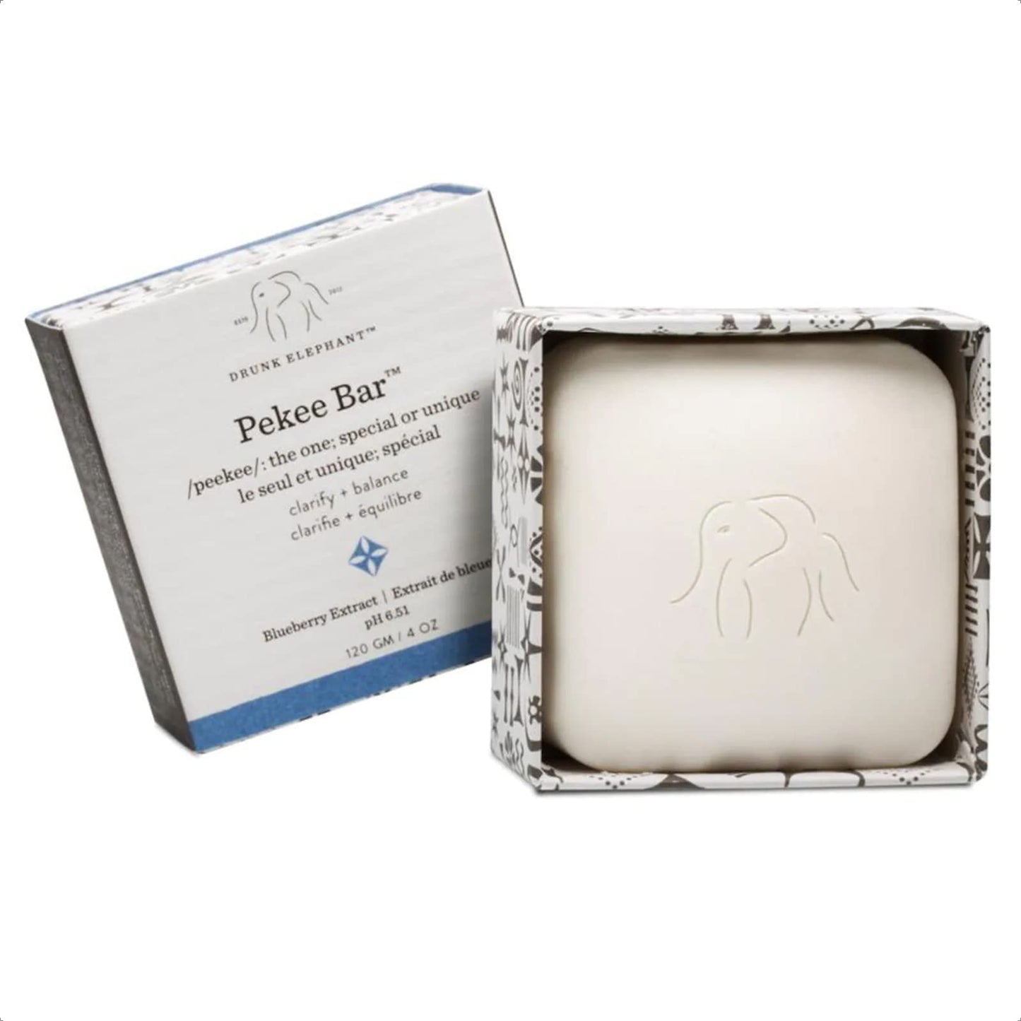 Drunk Elephant Pekee Bar - Multi-Tasking Face Wash and Moisturizing Bar Cleanser (4 ounce)