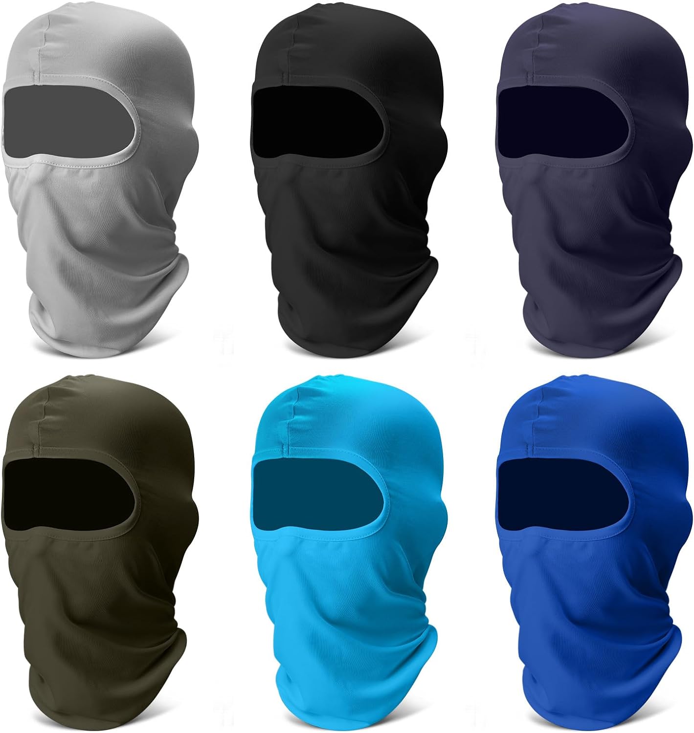 6 Pack Balaclava Ski Face Mask: Cooling Neck Gaiter Full Head Mask Face Cover