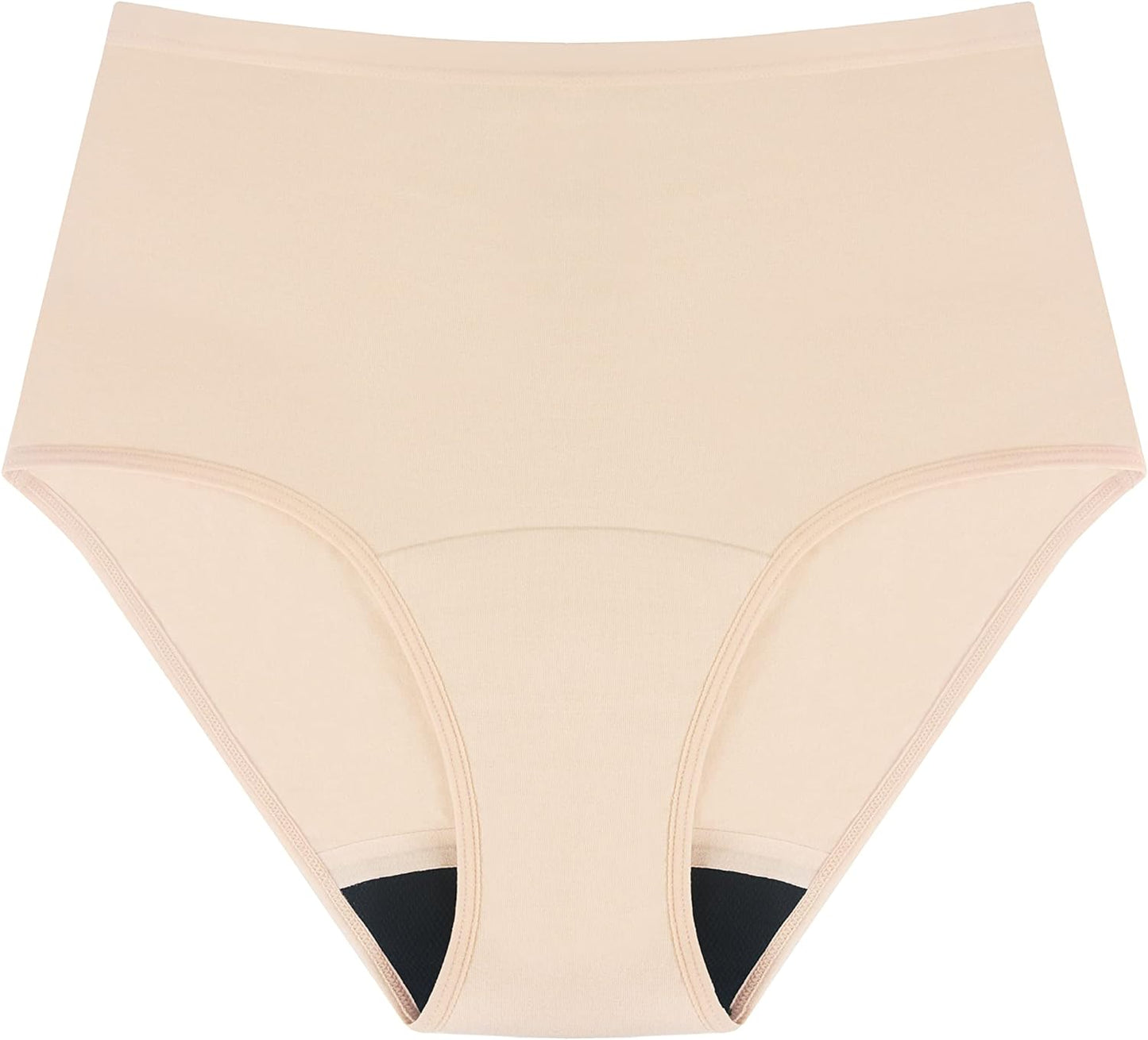 Washable Absorbent Urine Incontinence Underwear for Women, High Waist Panties for Bladder Leakage Protection 60ML(Beige, X-Large)