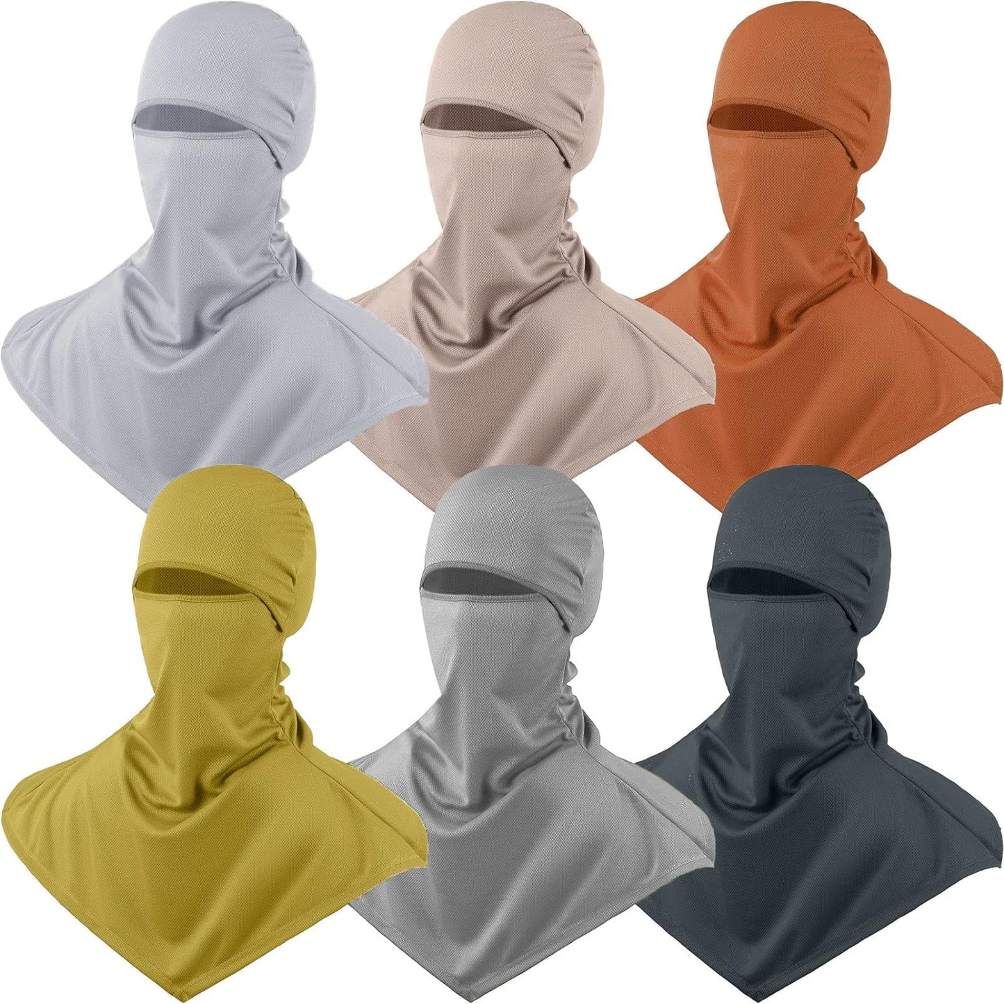 6 Pieces Balaclava Face Mask Cover Breathable Long Neck Covers for Men Women Outdoor Sports UV Sun Protection