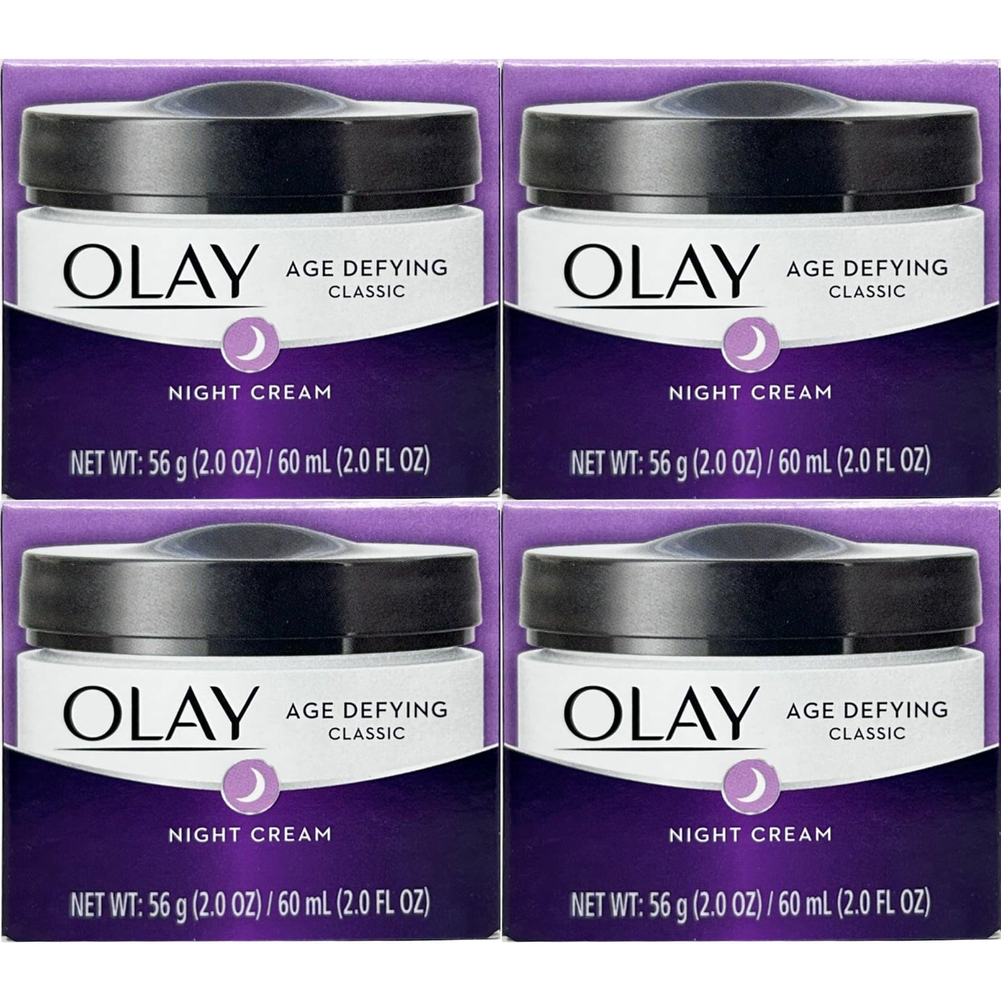 OLAY Age Defying Classic Night Cream 2.0 oz (Packs of 4)