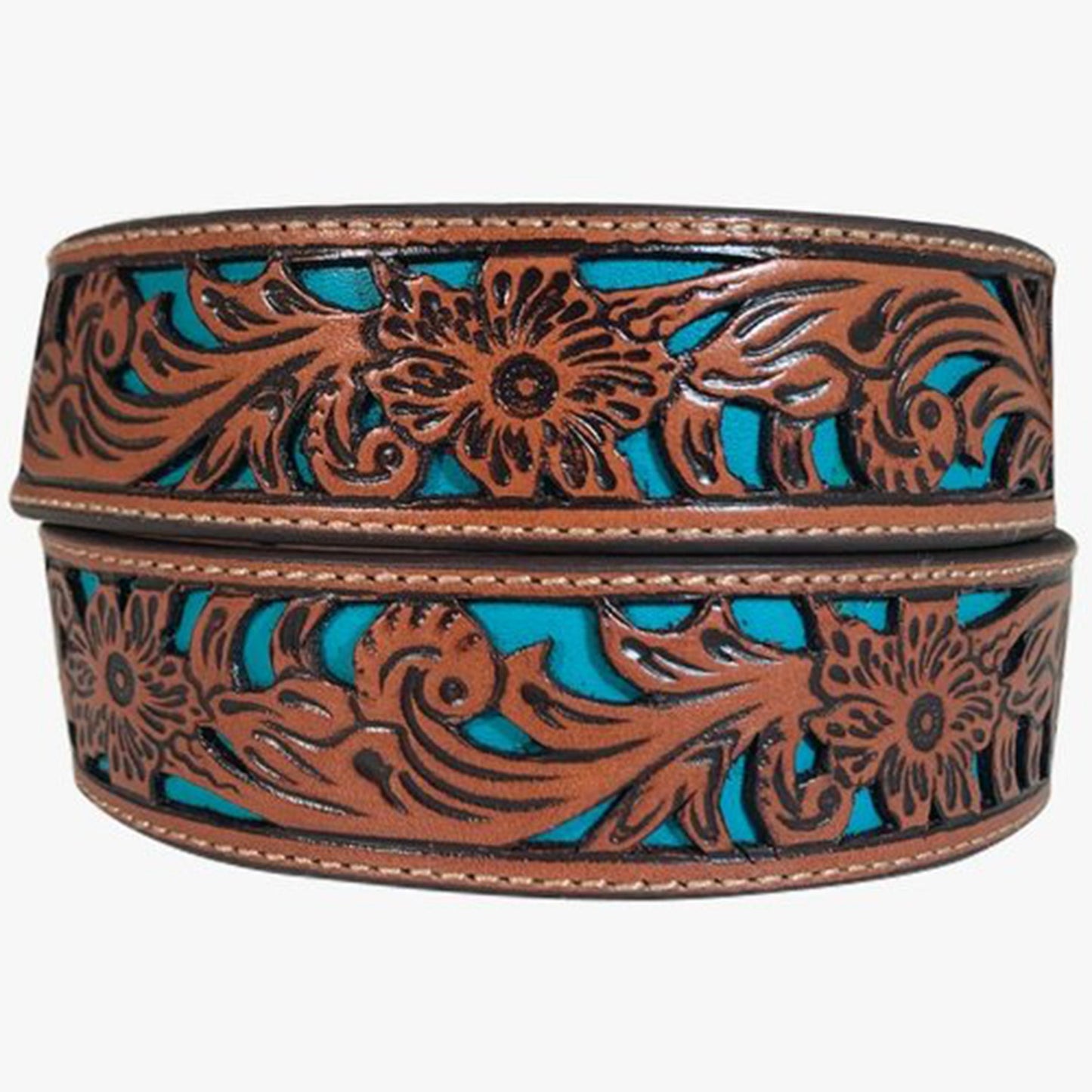 Roper Men's Floral Turquoise Cut Belt