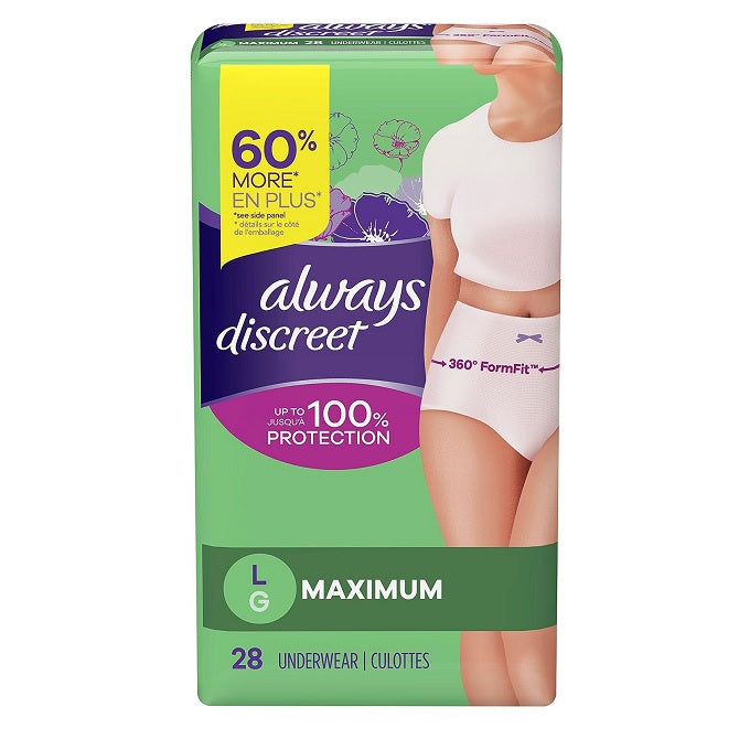 Always Discreet Maximum Protection Underwear Large