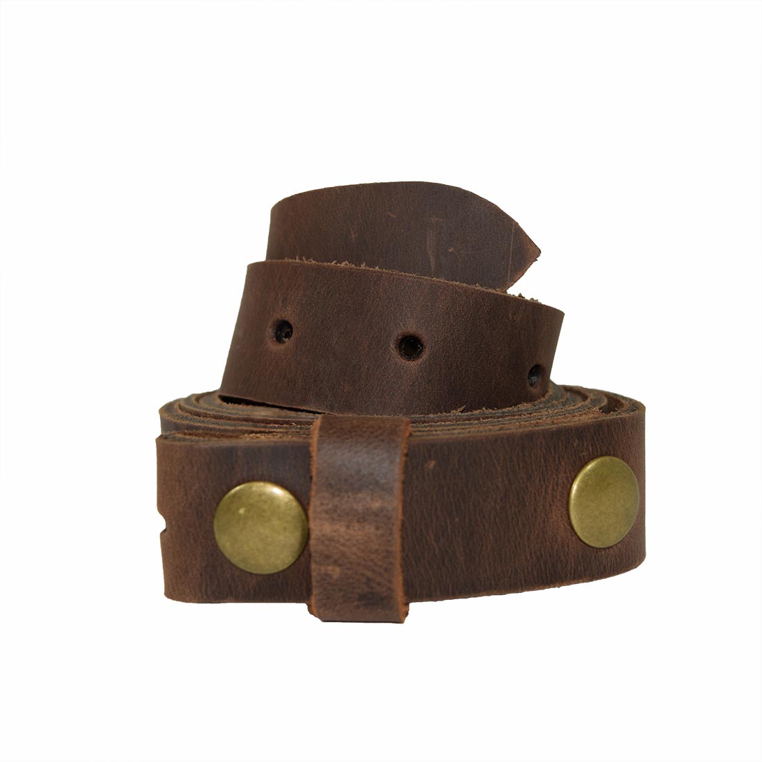 Rustic Leather Snap On Belt, 7/8" Width
