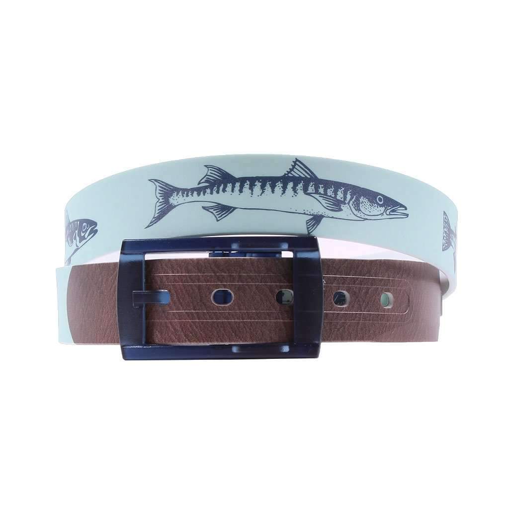 Fishing Mint Classic Belt with Navy Buckle by C4 Belts
