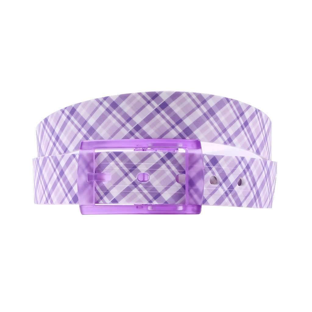 Summer Plaid Purple Classic Belt with Lavender Buckle by C4 Belts