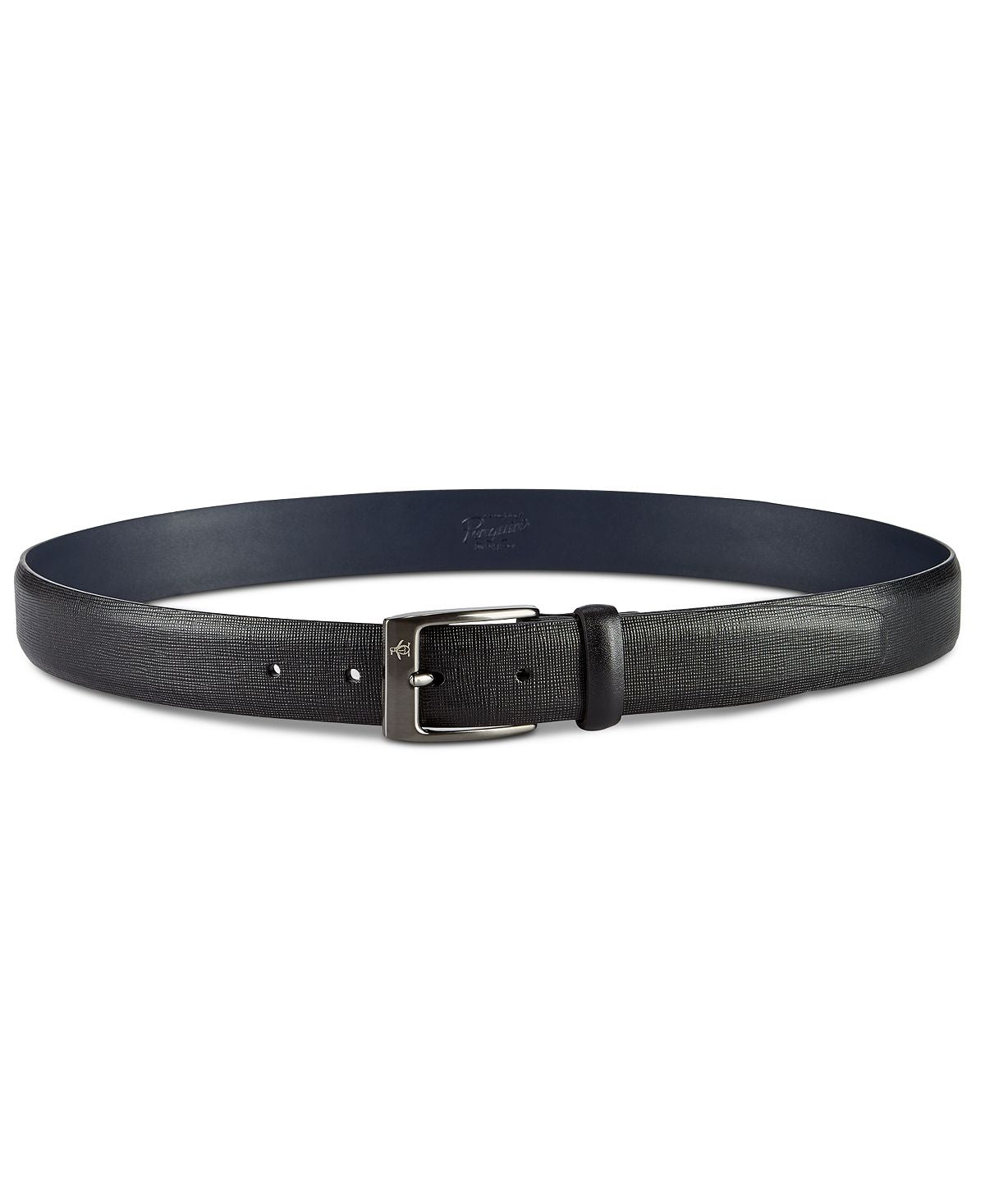 Original Penguin Sun Tanned Leather Belt Black