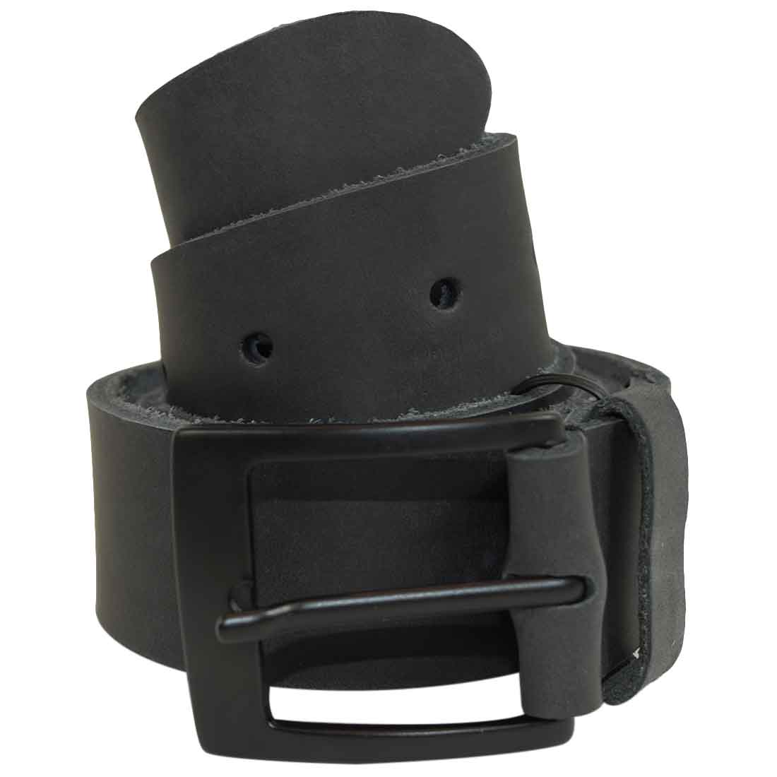 Rustic Leather Belt / Rustic Charcoal Buckle, 1.25" Wide