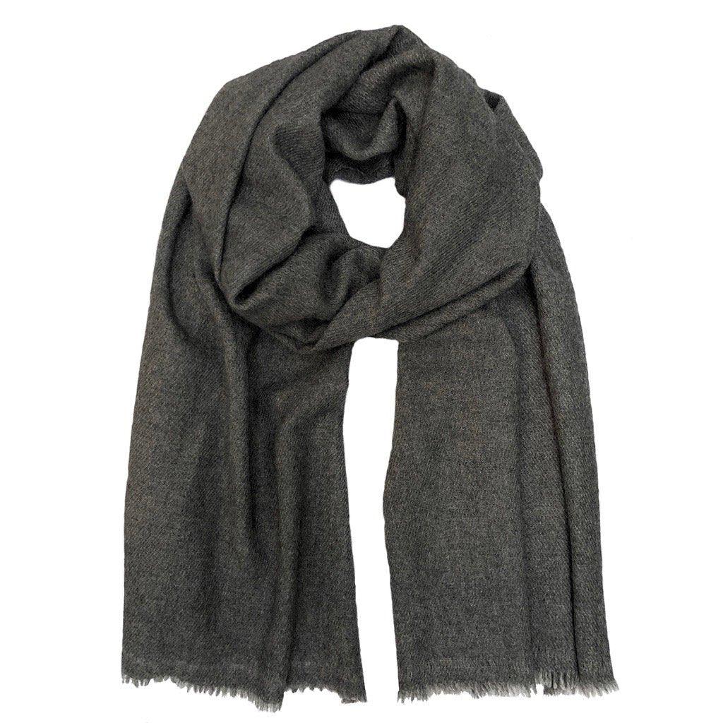 Charcoal Handloom Cashmere Scarf