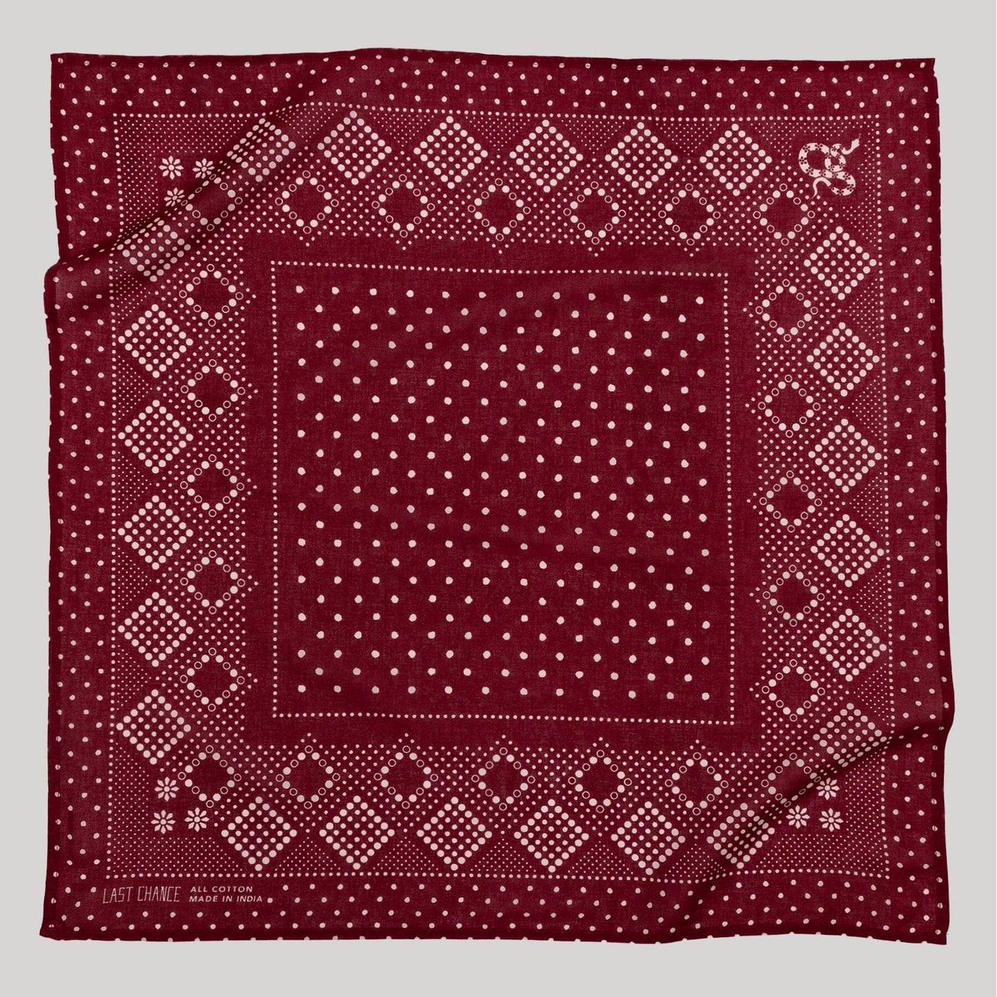 Last Chance Textiles Cotton Daisy Bandana | Sangria Bandanas Last Chance Textiles