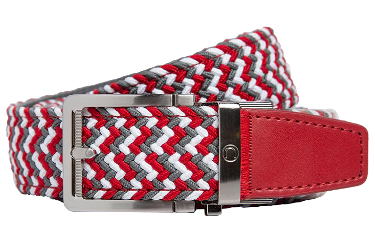 Braided Scarlet, Grey & Black Belt