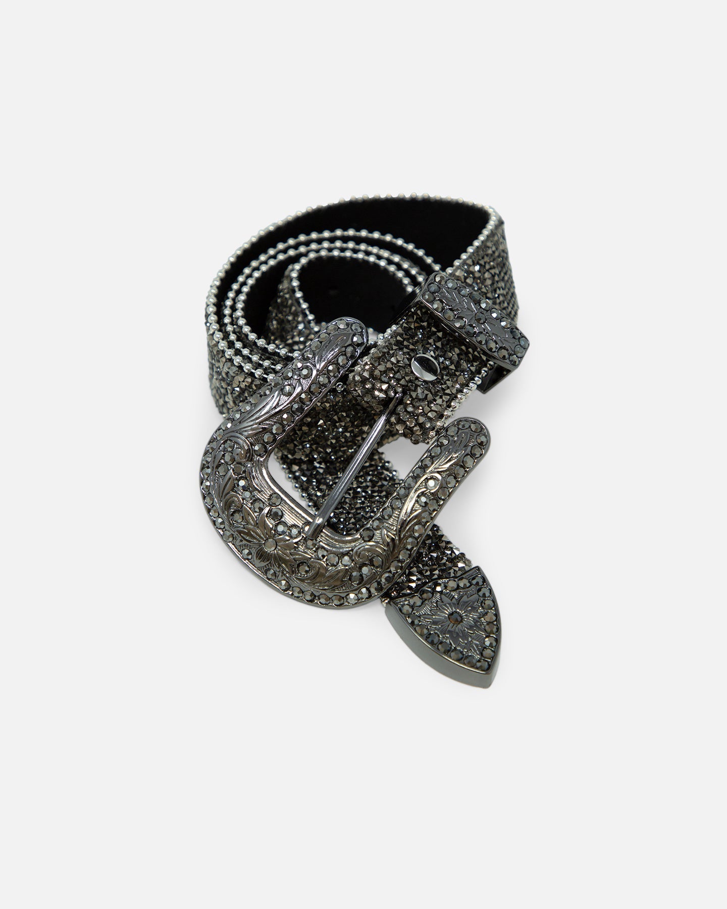 MNML Caviar Crystal Belt Black