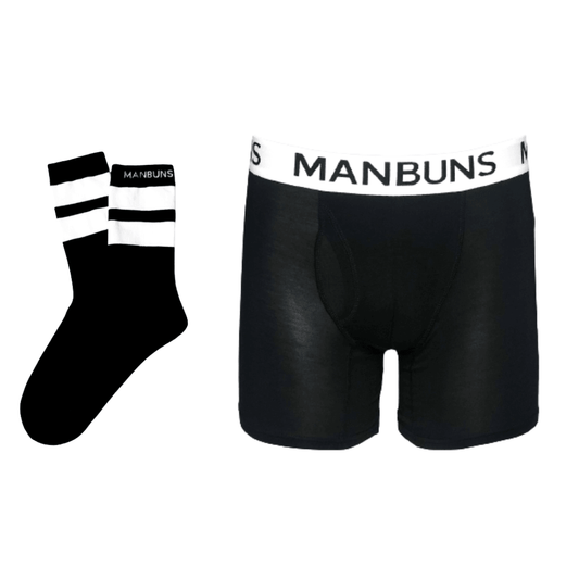 Men's Classic Black Boxer Brief Underwear with Pouch and Sock Set - Zoter Shop