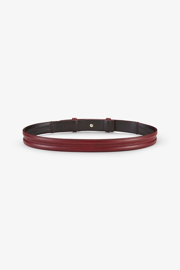 Stitched Band Belt :: Burgundy