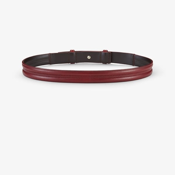 Stitched Band Belt :: Burgundy