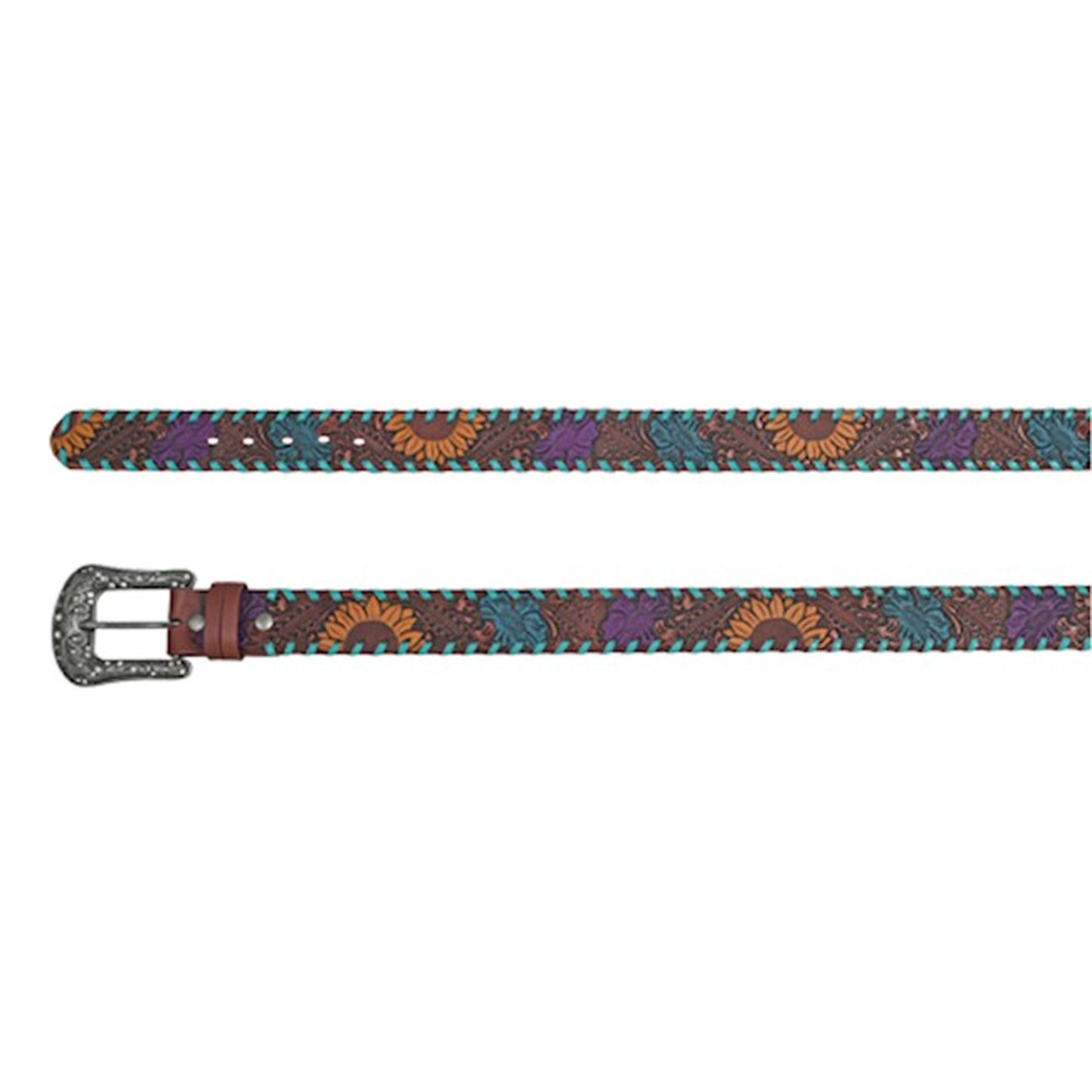 Catchfly Women's Multi Floral Tooled Belt