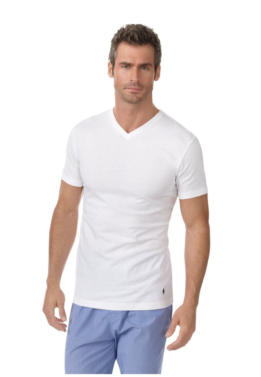 Polo Ralph Lauren Men's Undershirt, Slim Fit Classic Cotton V-Neck 5 Pack