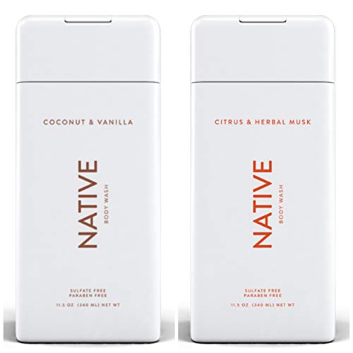 Birsppy Native Body Wash Bundle - Coconut and Vanilla & Citrus and Herbal Musk - 11.5 oz (340ml) Each