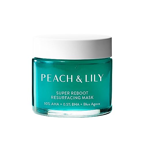 Peach & Lily Super Reboot Resurfacing Mask | 10% AHA, 0.5% BHA, Blue Agave And Aloe | Pro-Grade Wash-Off Mask For Clogged Pores, Uneven Skin, Bumps, And Fine Lines | Powerful Yet Gentle Acid Treatment For All Skin Types | Clean, Non-Toxic, Cruelty-Free |