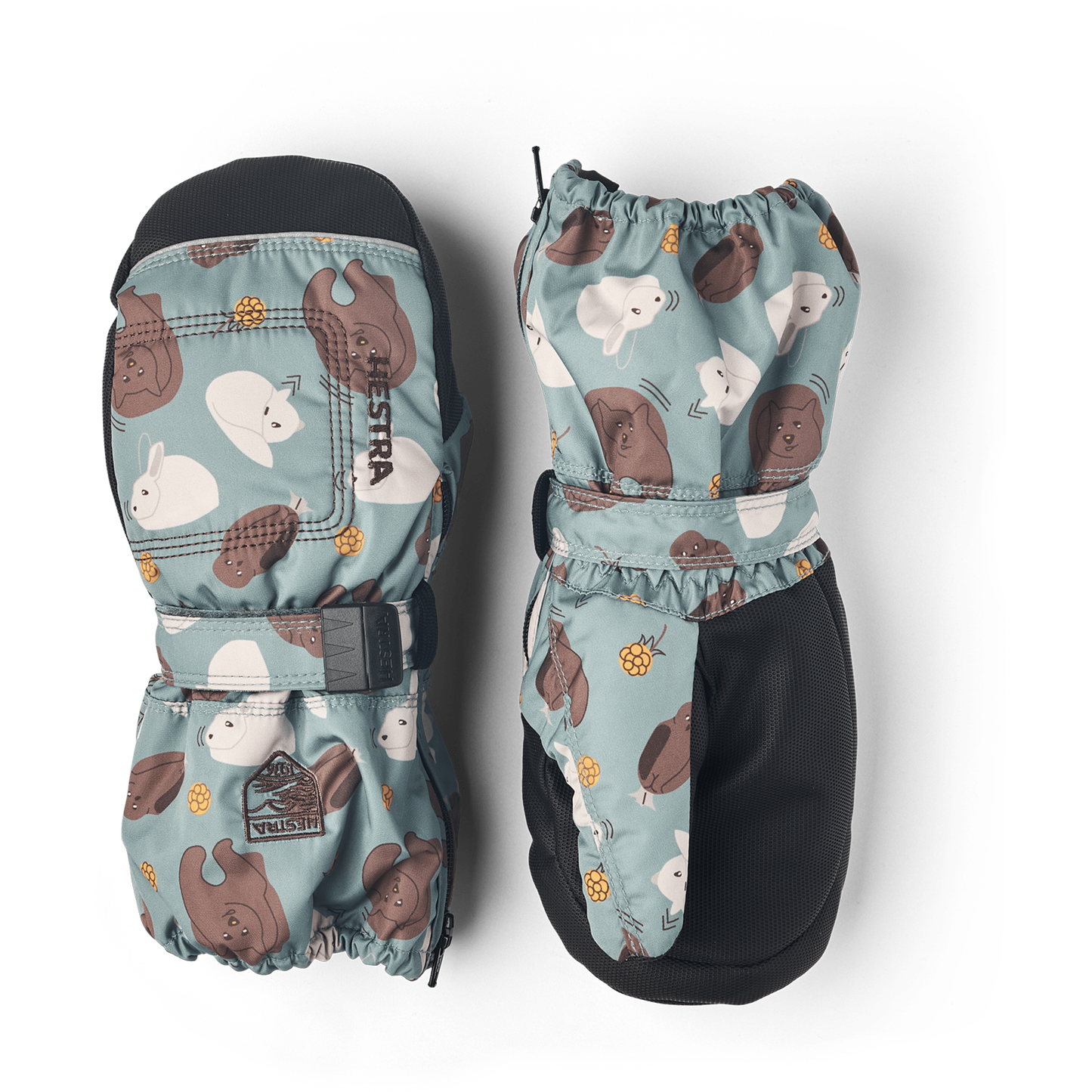 1 Baby Zip Long Mittens  -  1 / Sea Blue Print
