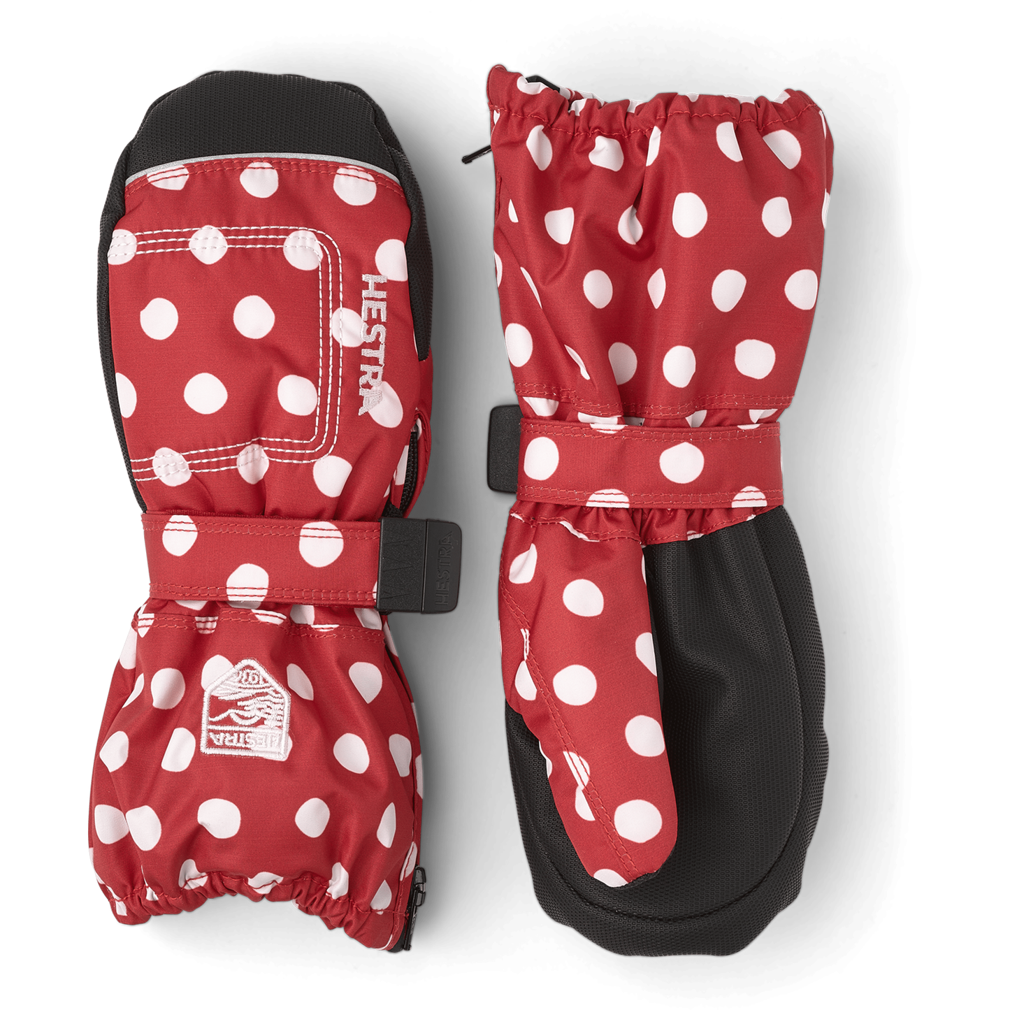 1 Baby Zip Long Mittens  -  1 / Red Print