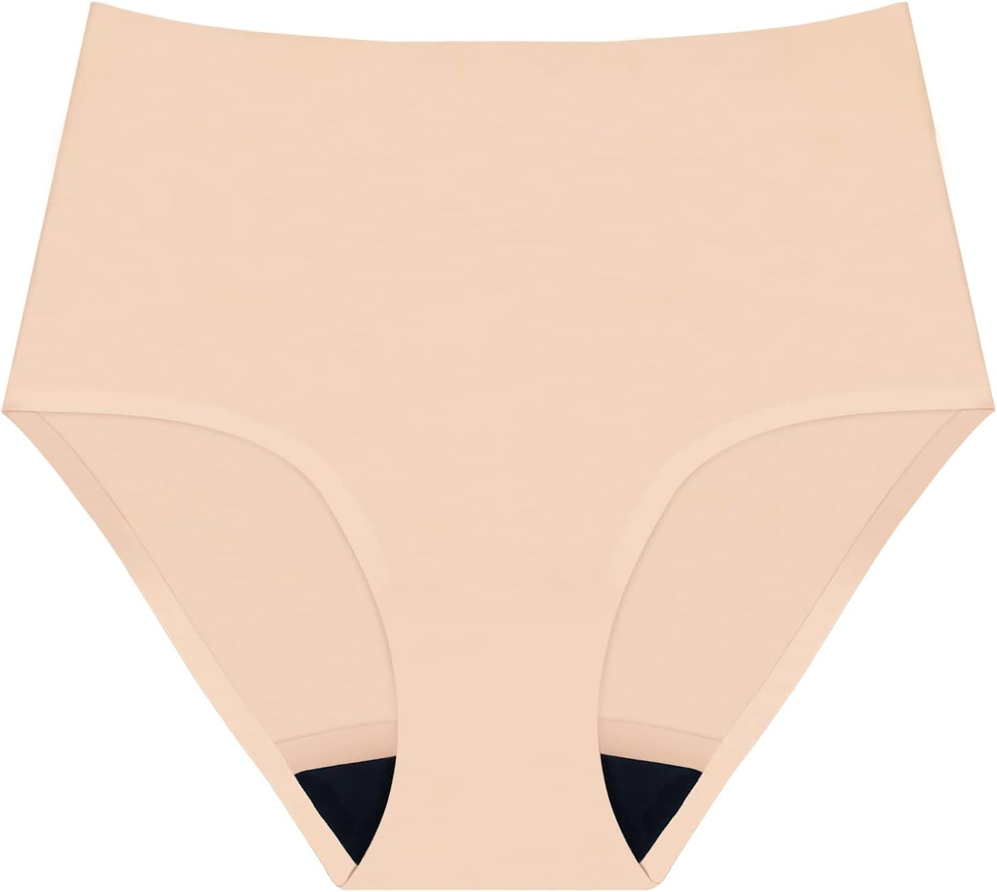 Absorbent Urinary Incontinence Underwear for Women, Seamless Sanding High Waist Panty for Bladder Leaks Protection 60ML(Beige, Large)