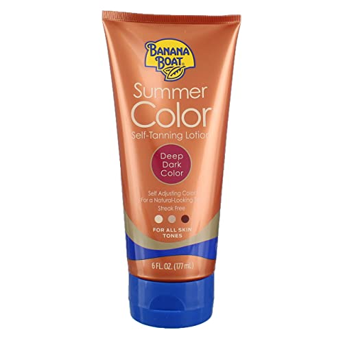 Banana Boat Summer Color Sunless Self Tanning Lotion, Deep Dark, 6Fl oz., (Pack of 3)