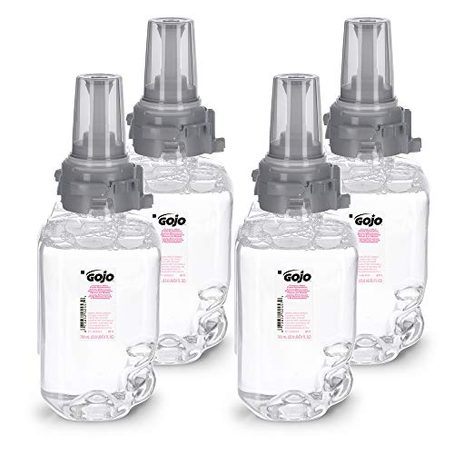Gojo Clear & Mild Foam Handwash, EcoLogo Certified, 700 mL Hand Soap Refill ADX-7 Push-Style Dispenser (Pack of 4) - 8711-04