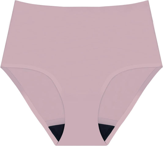 Absorbent Urinary Incontinence Underwear for Women, Seamless Sanding High Waist Panty for Bladder Leaks Protection 60ML(Blush, Large)
