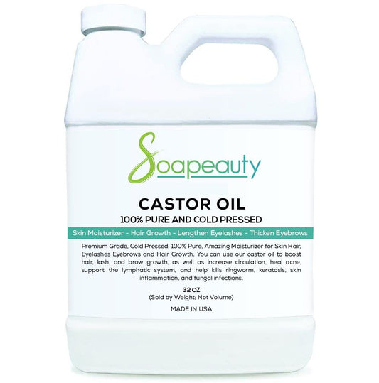Soapeauty Cold Pressed Castor Oil |100% Pure Natural Castor Oil Promotes Healthy Skin & Hair | Thickens Eyebrows & Lengthens Eyelashes | 32 fl oz