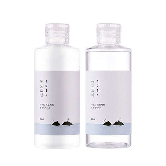 ROUND LAB 1025 Dokdo Toner + Dokdo Lotion | Exfoliating dead skin cells without irritation, Hydrating, Watery Type Toner, Lotion (6.76fl.oz)
