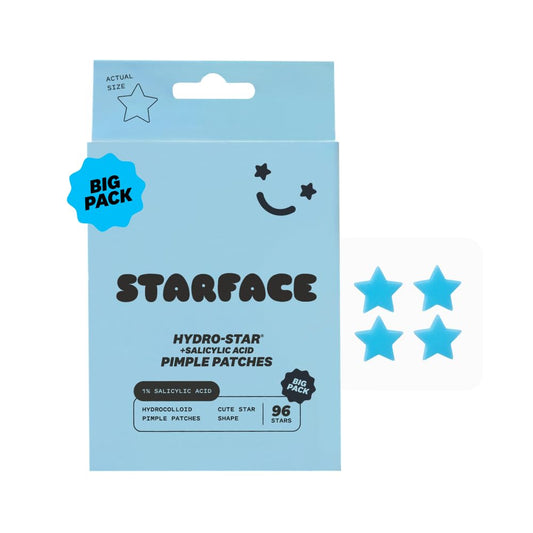 Starface Hydro-Star + Salicylic Acid BIG PACK, Hydrocolloid Patches With 1% Salicylic Acid, Helps Visibly Shrink and Soothe Spots, Cute Star Shape (96 Count)