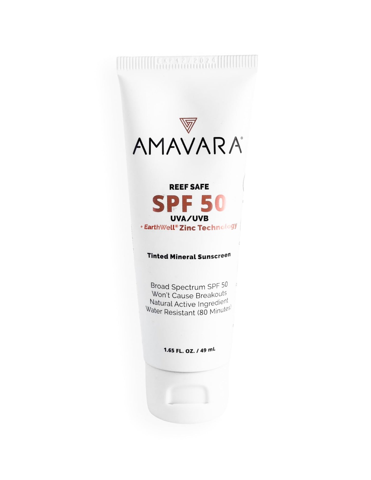 Amavara Tinted Mineral Sunscreen SPF 50, Physical Zinc Based Sunblock, Vegan Waterproof Sun-Shield, Broad Spectrum Reef Safe Suntan Lotion for Sensitive Skin Face & Body, 1.65 Ounces (1-Pack)