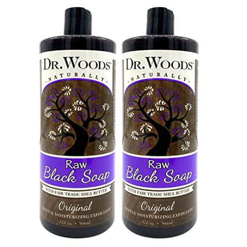 Dr. Woods Raw African Black Liquid Soap with Organic Shea Butter, 32 Ounce (Pack of 2)