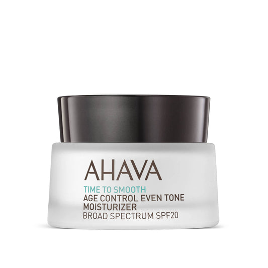 AHAVA Age Control Even Tone Moisturizer, Broad Spectrum, SPF20 - Brightens & Evens Skin Out, Hydrate & Protect Against UVA/B, Enriched with Osmoter, VF Brightening Accelerator & 3D Complex, 1.7 Fl.Oz