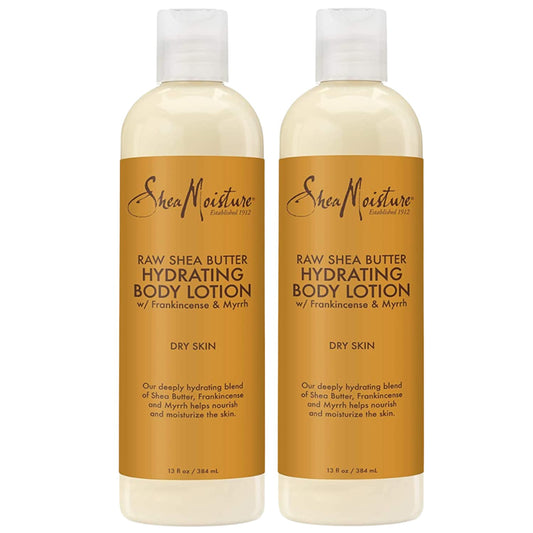 SheaMoisture Raw Shea Butter Hydrating Body Lotion 13 Oz (2 Pack) with box