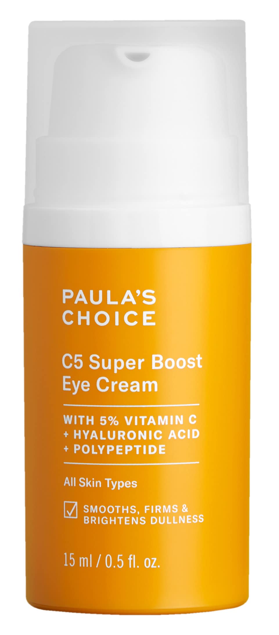 Paula's Choice C5 Super Boost Eye Cream with 5% Vitamin C, Hyaluronic Acid & Peptides, for Puffy Eyes, Dark Circles, Fine Lines & Crow’s Feet, 0.5 Fl Oz 