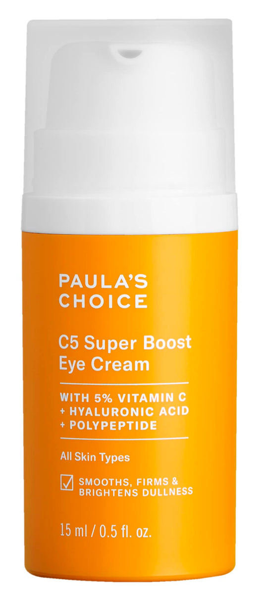 Paula's Choice C5 Super Boost Eye Cream with 5% Vitamin C, Hyaluronic Acid & Peptides, for Puffy Eyes, Dark Circles, Fine Lines & Crow’s Feet, 0.5 Fl Oz 