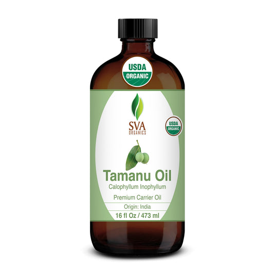 SVA ORGANICS Tamanu Oil 16oz Premium Carrier Oil for Skin Care, Hair Care, & Scalp Massage