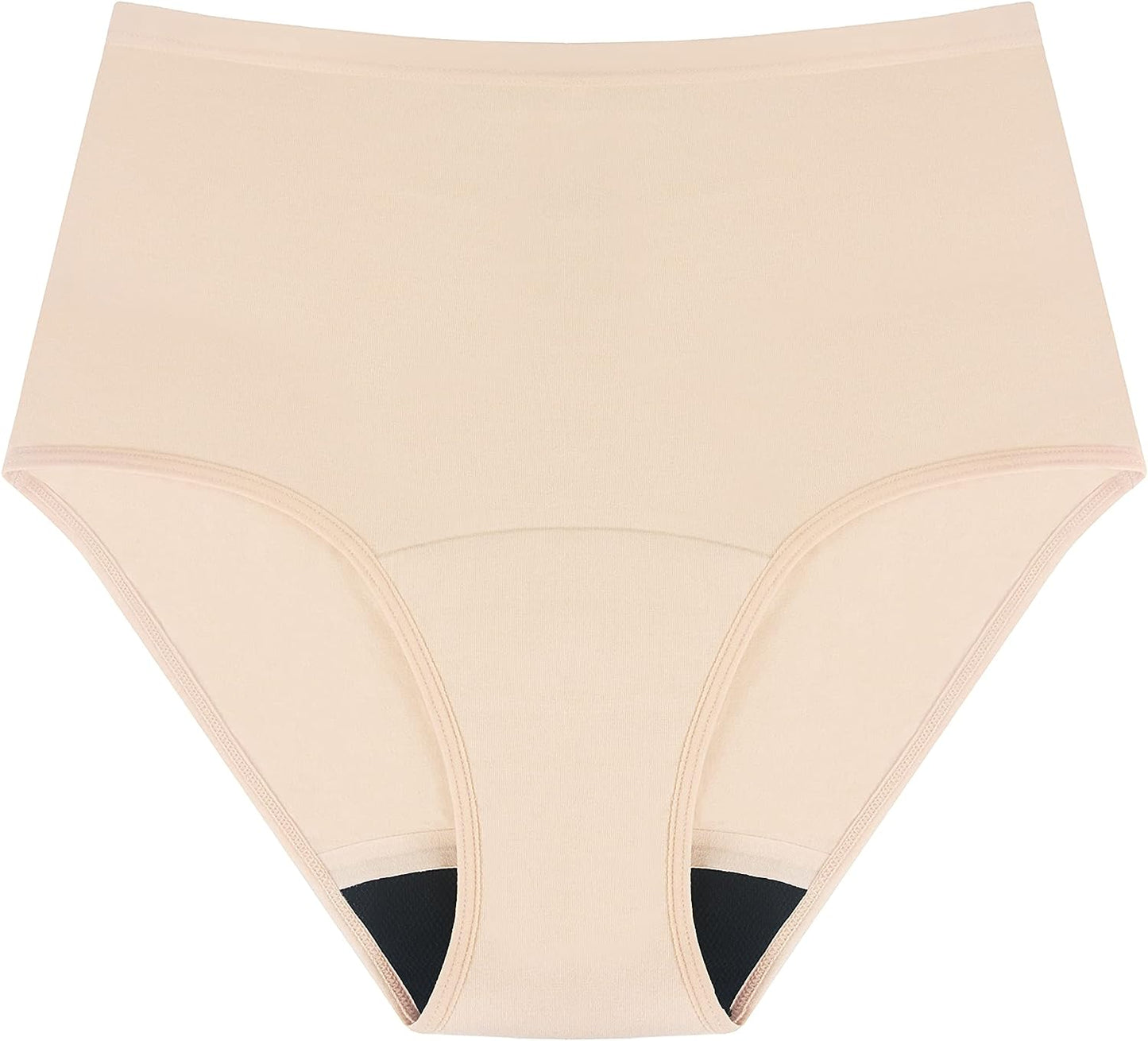 Washable Absorbent Urine Incontinence Underwear for Women, High Waist Panties for Bladder Leakage Protection 60ML(Beige, X-Large)