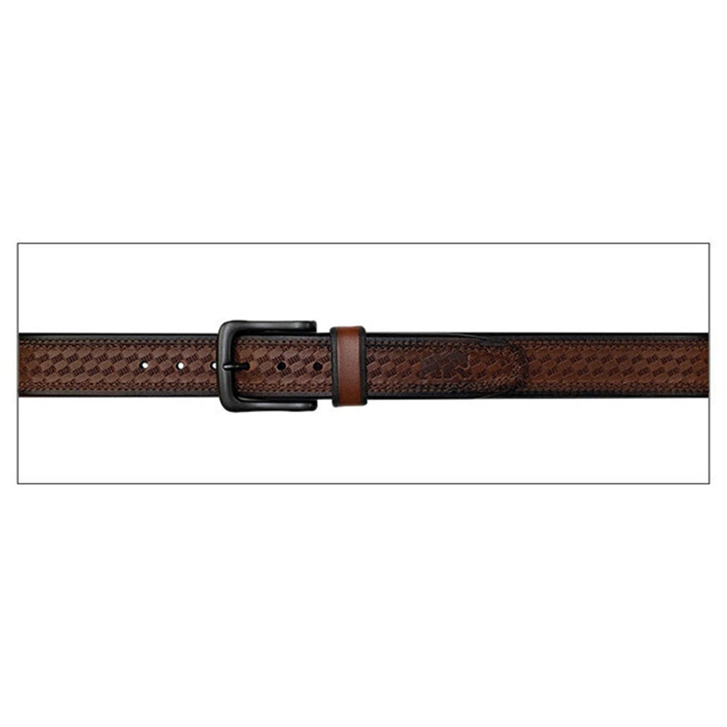 Gem Dandy Men's Brown Basketweave Embossed Belt