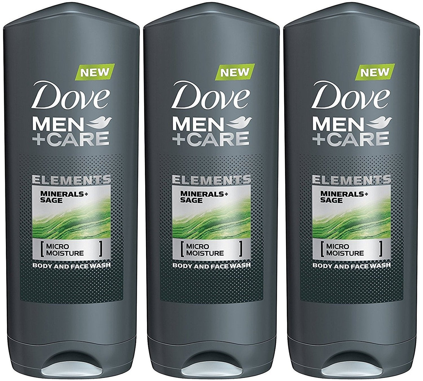 Dove Men + Care Elements Body Wash, Minerals and Sage, 13.5 Ounce (Pack of 3)