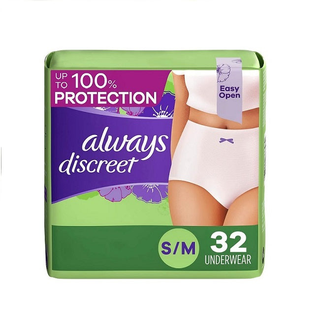 Always Discreet Maximum Protection Underwear Small/Medium 32 Count