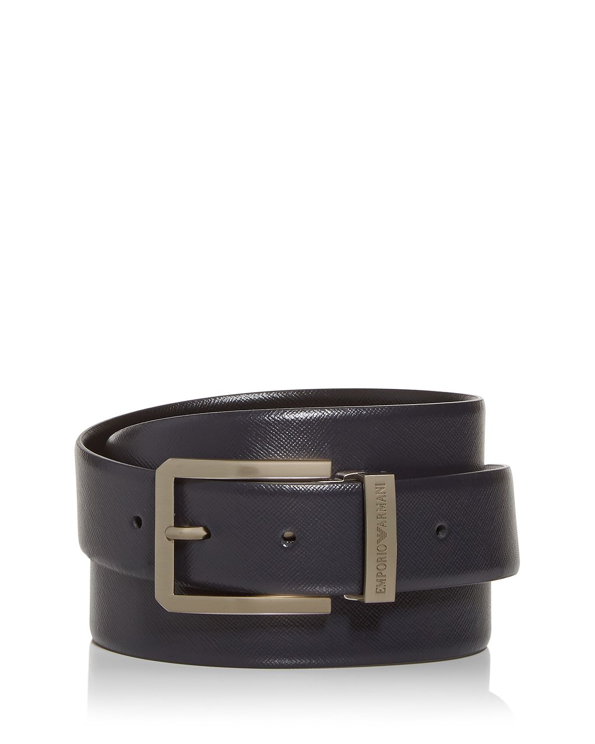 Armani Embossed Leather Belt Blue