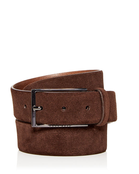 Boss Hugo Boss Calindo Suede Belt Dark Brown