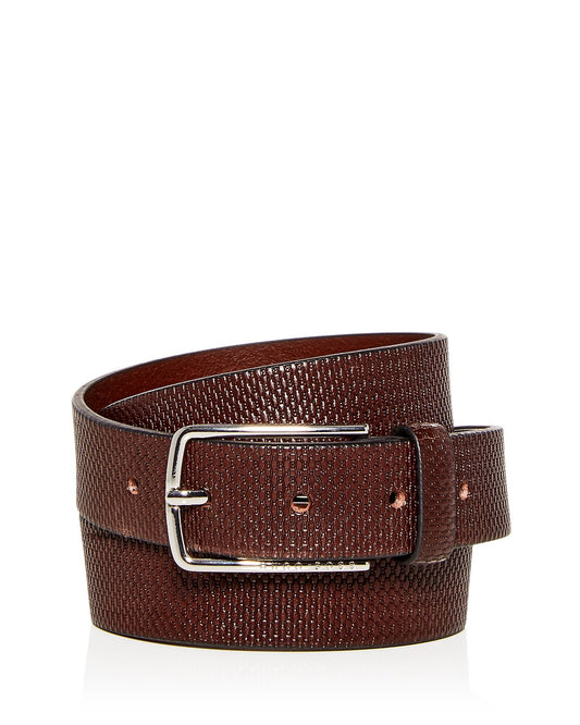 Boss Hugo Boss Chuck-p Embossed Leather Belt Dark Brown